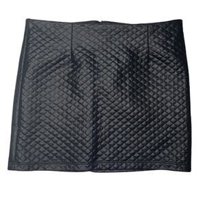 Grass Collection quilted mini skirt black zip back size 1